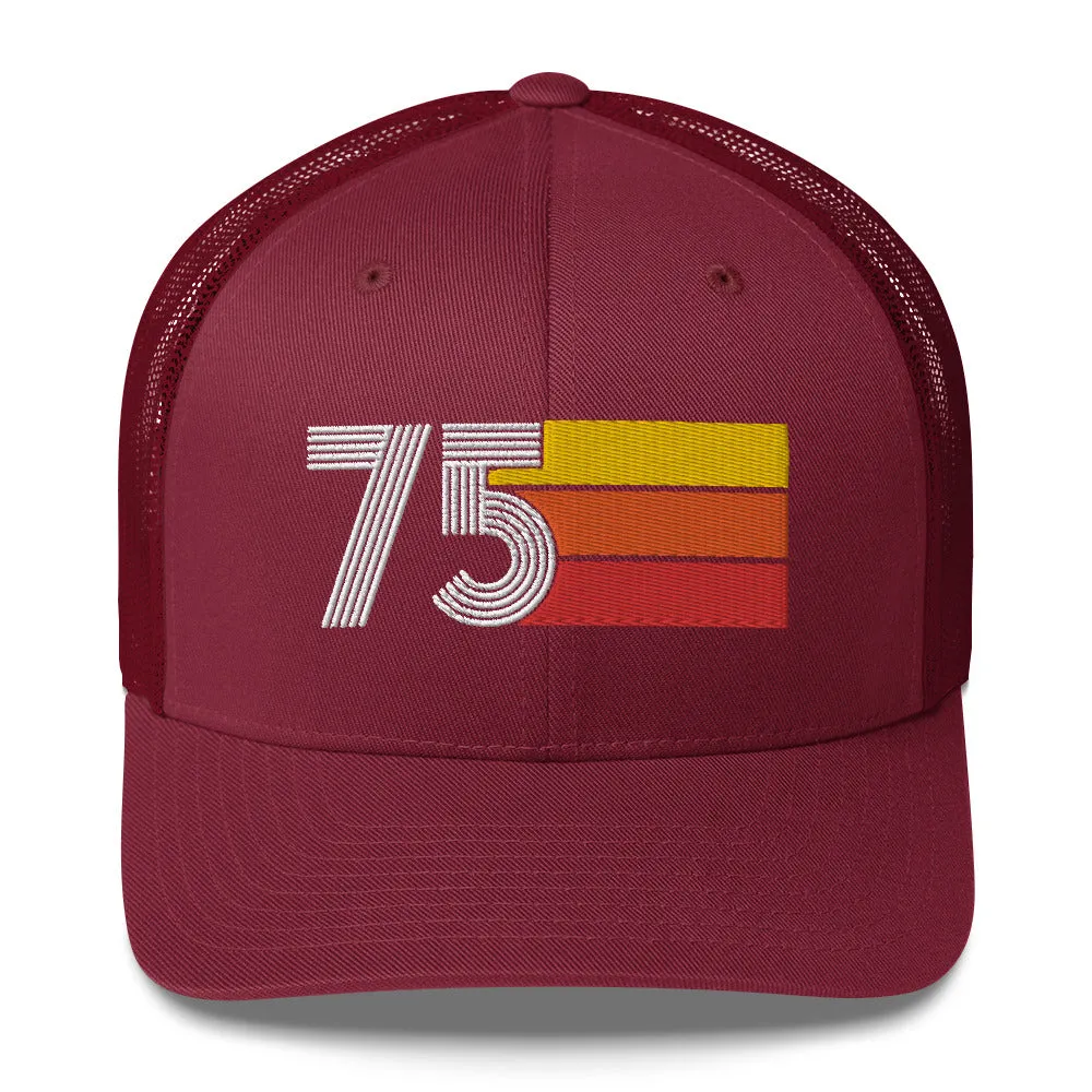 75 Number 1975 Birthday Retro Trucker Hat