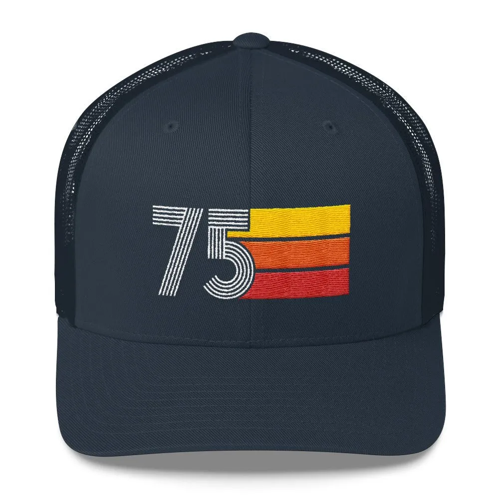 75 Number 1975 Birthday Retro Trucker Hat