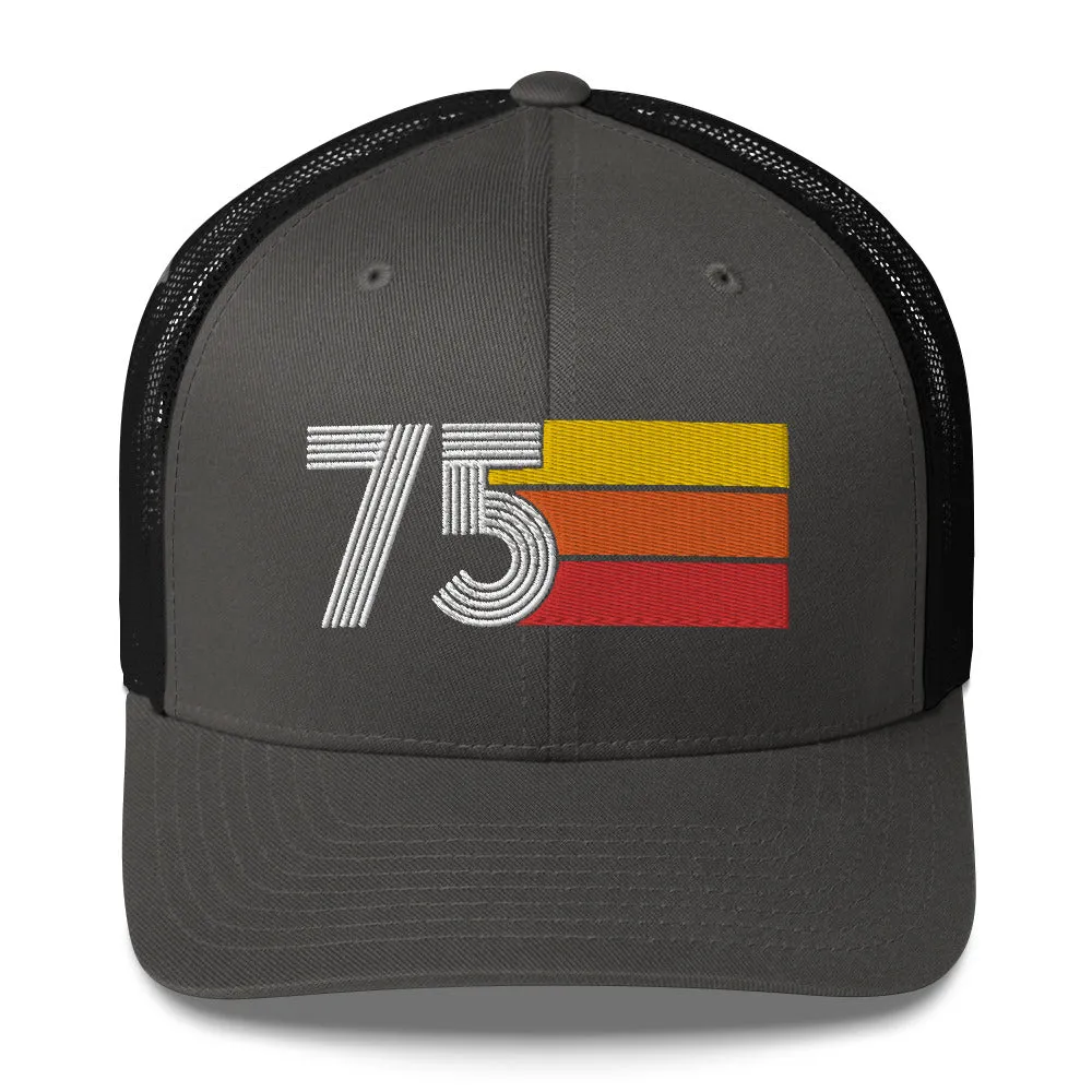 75 Number 1975 Birthday Retro Trucker Hat