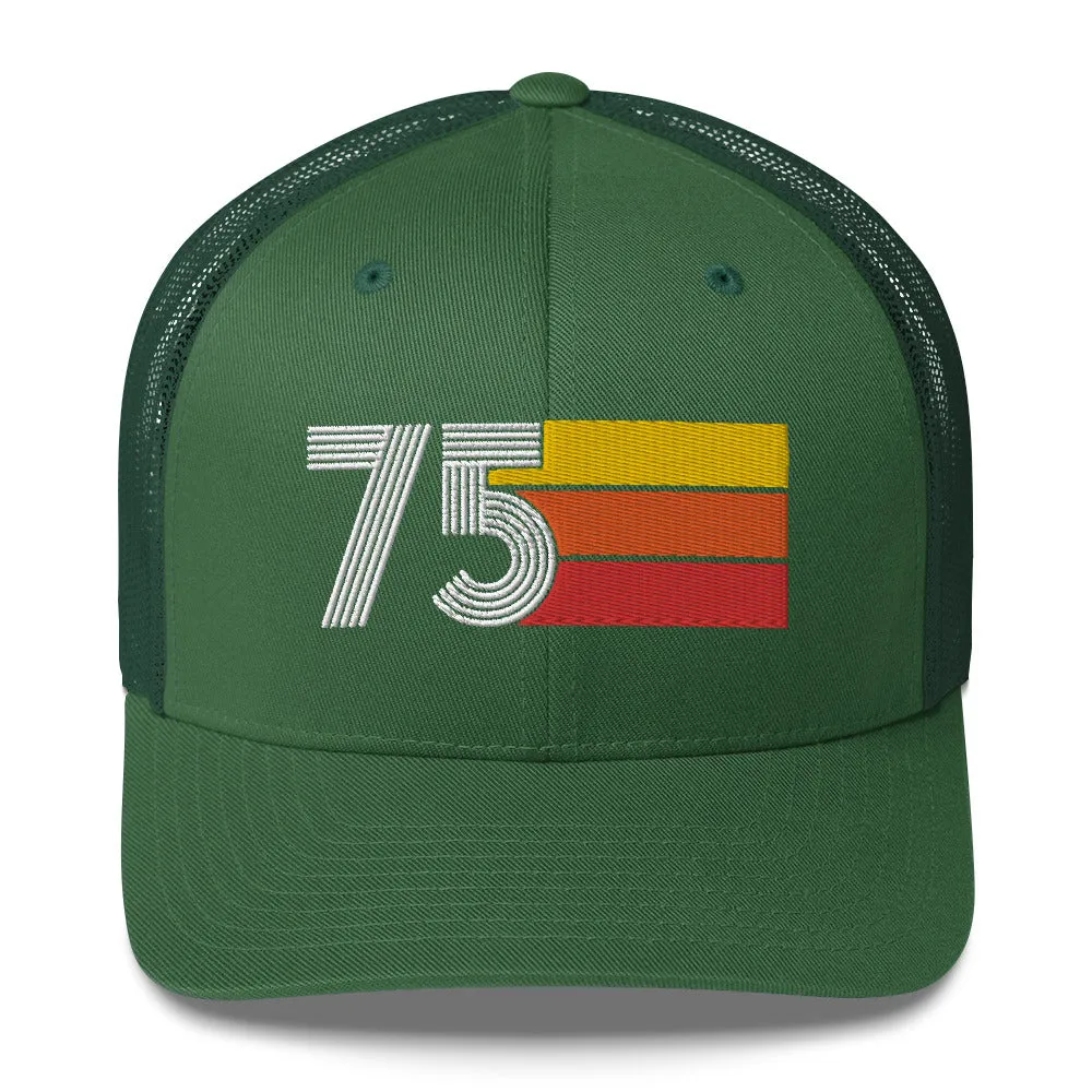 75 Number 1975 Birthday Retro Trucker Hat