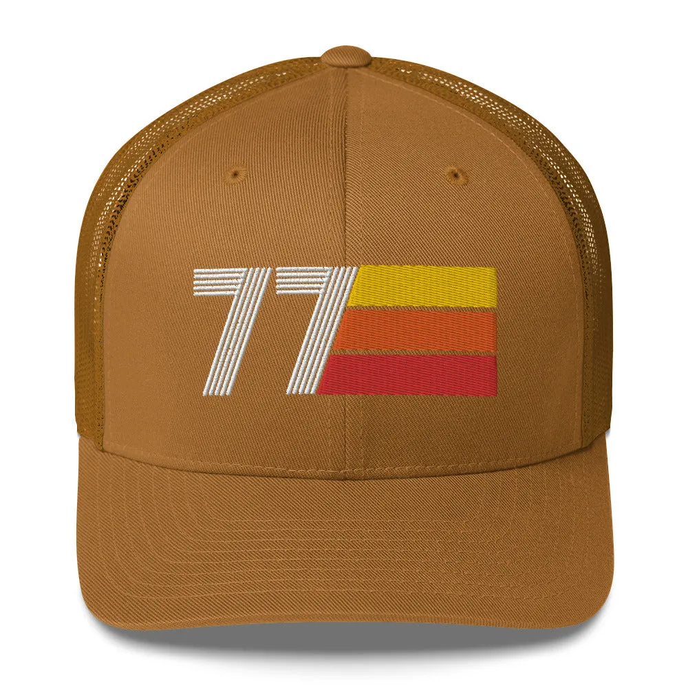 77 Number 1977 Birthday Retro Trucker Hat