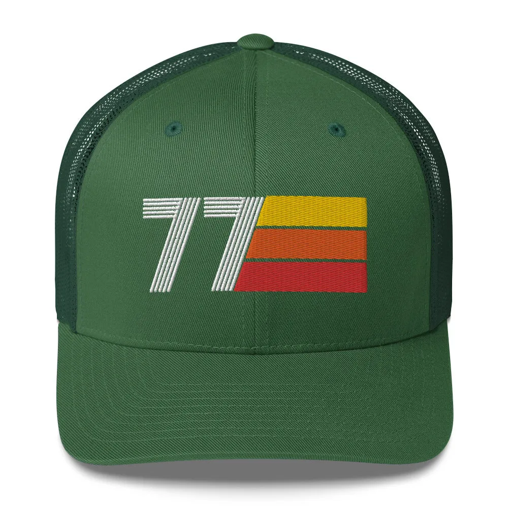 77 Number 1977 Birthday Retro Trucker Hat