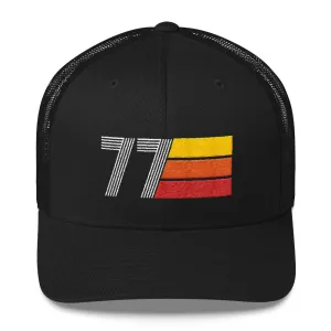 77 Number 1977 Birthday Retro Trucker Hat