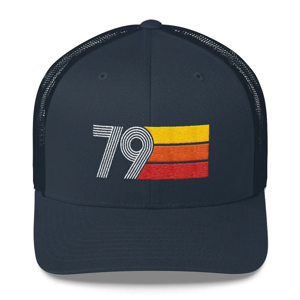 79 Number 1979 Birthday Retro Trucker Hat