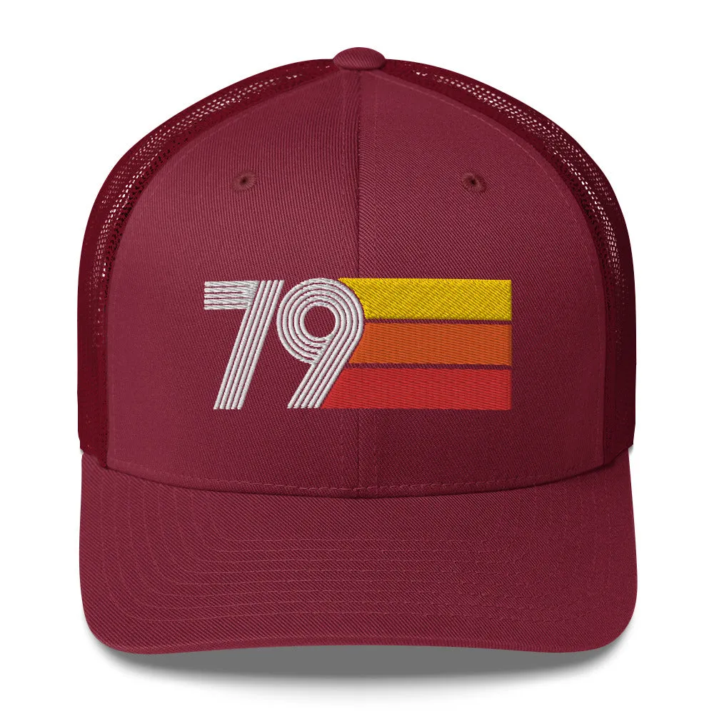 79 Number 1979 Birthday Retro Trucker Hat