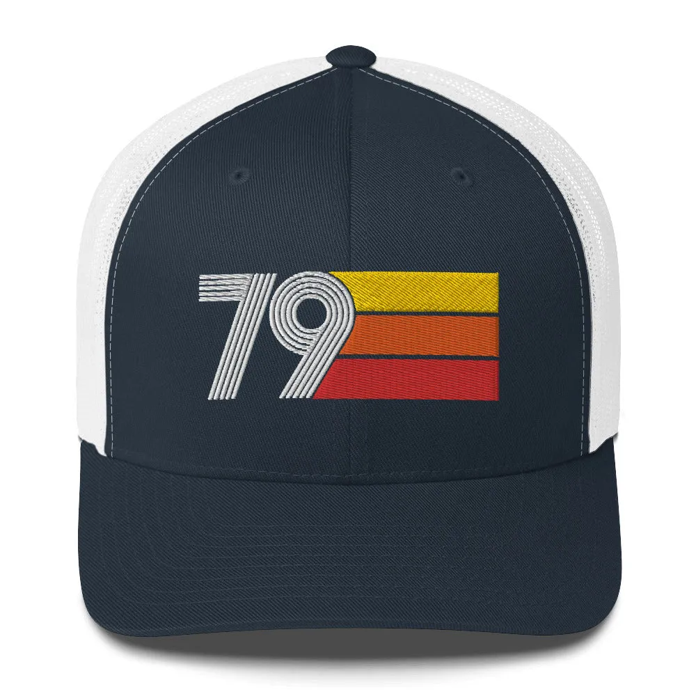 79 Number 1979 Birthday Retro Trucker Hat