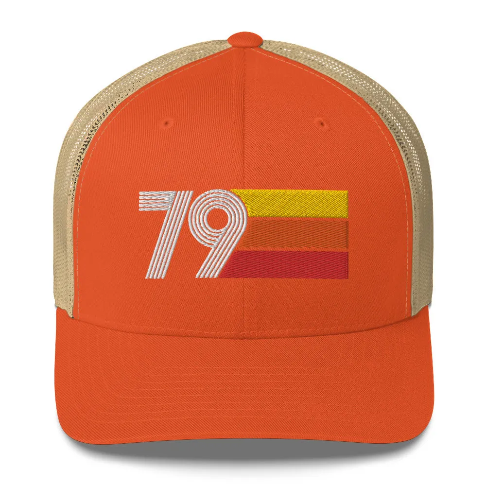 79 Number 1979 Birthday Retro Trucker Hat