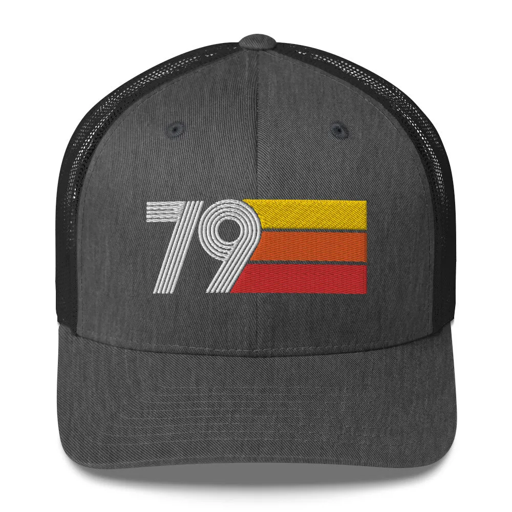 79 Number 1979 Birthday Retro Trucker Hat