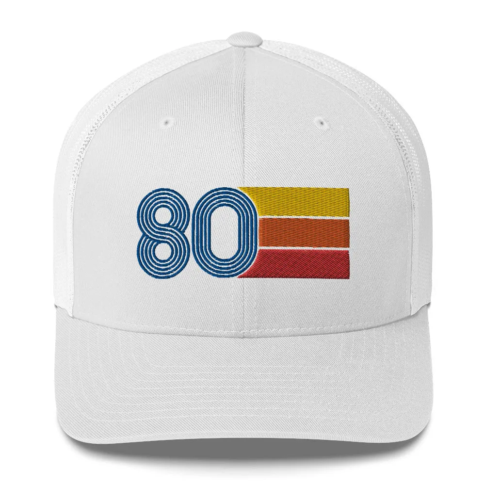 80 Number 1980 Birthday Retro Trucker Hat