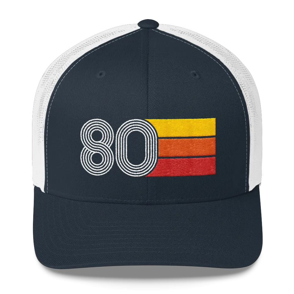 80 Number 1980 Birthday Retro Trucker Hat