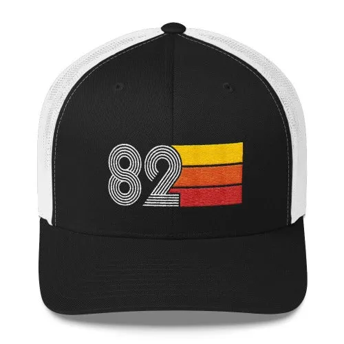 82 Number 1982 Birthday Retro Trucker Hat