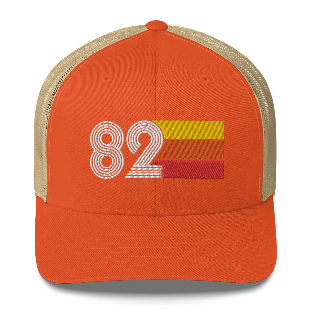 82 Number 1982 Birthday Retro Trucker Hat