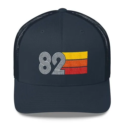 82 Number 1982 Birthday Retro Trucker Hat