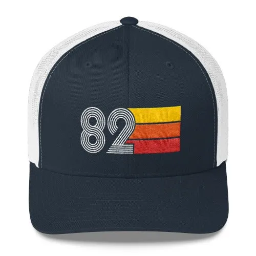 82 Number 1982 Birthday Retro Trucker Hat