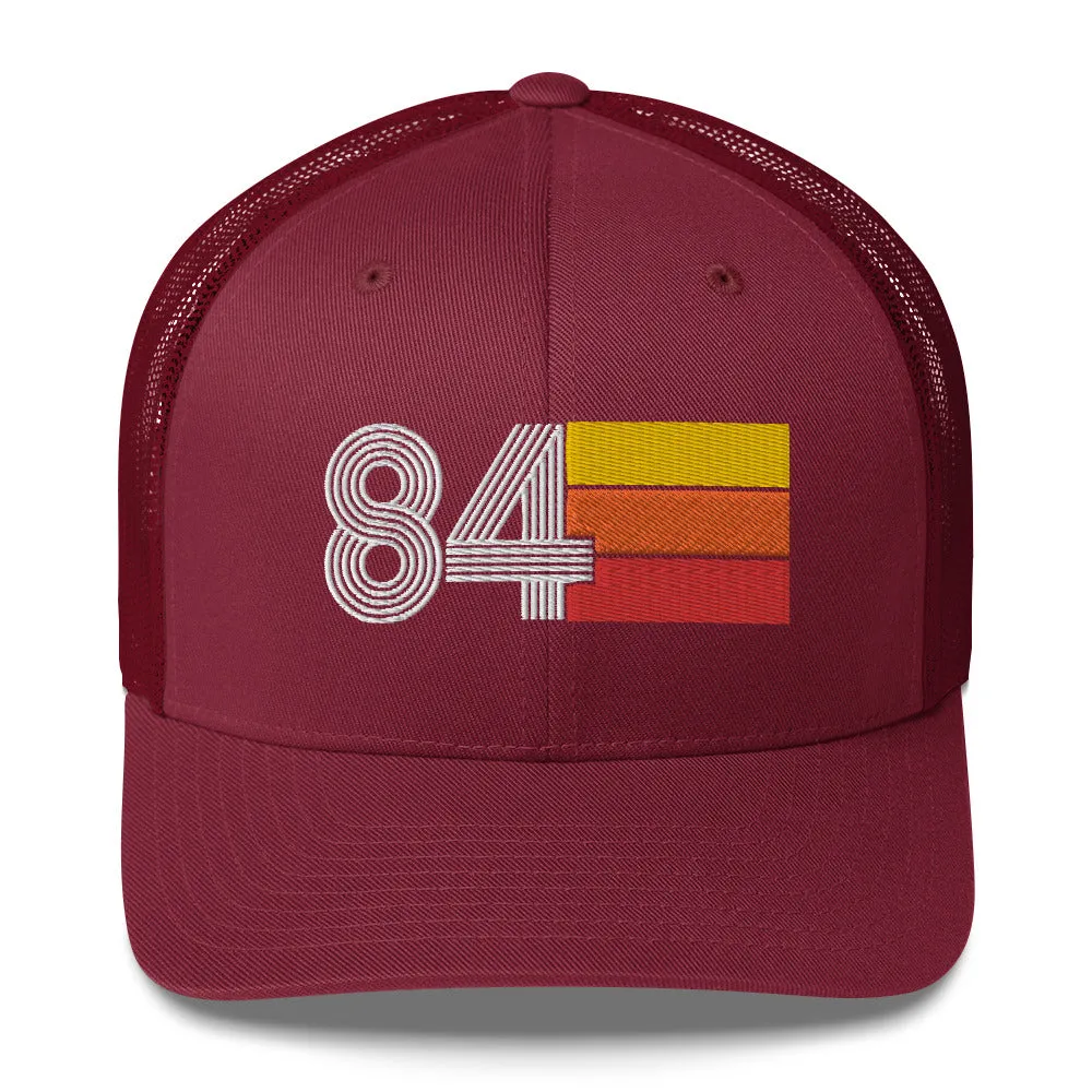 84 Number 1984 Birthday Retro Trucker Hat