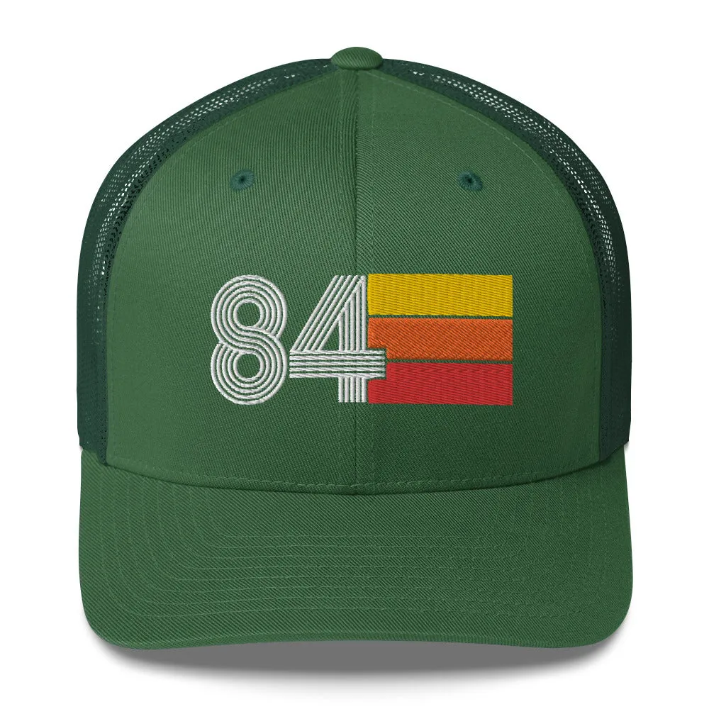 84 Number 1984 Birthday Retro Trucker Hat
