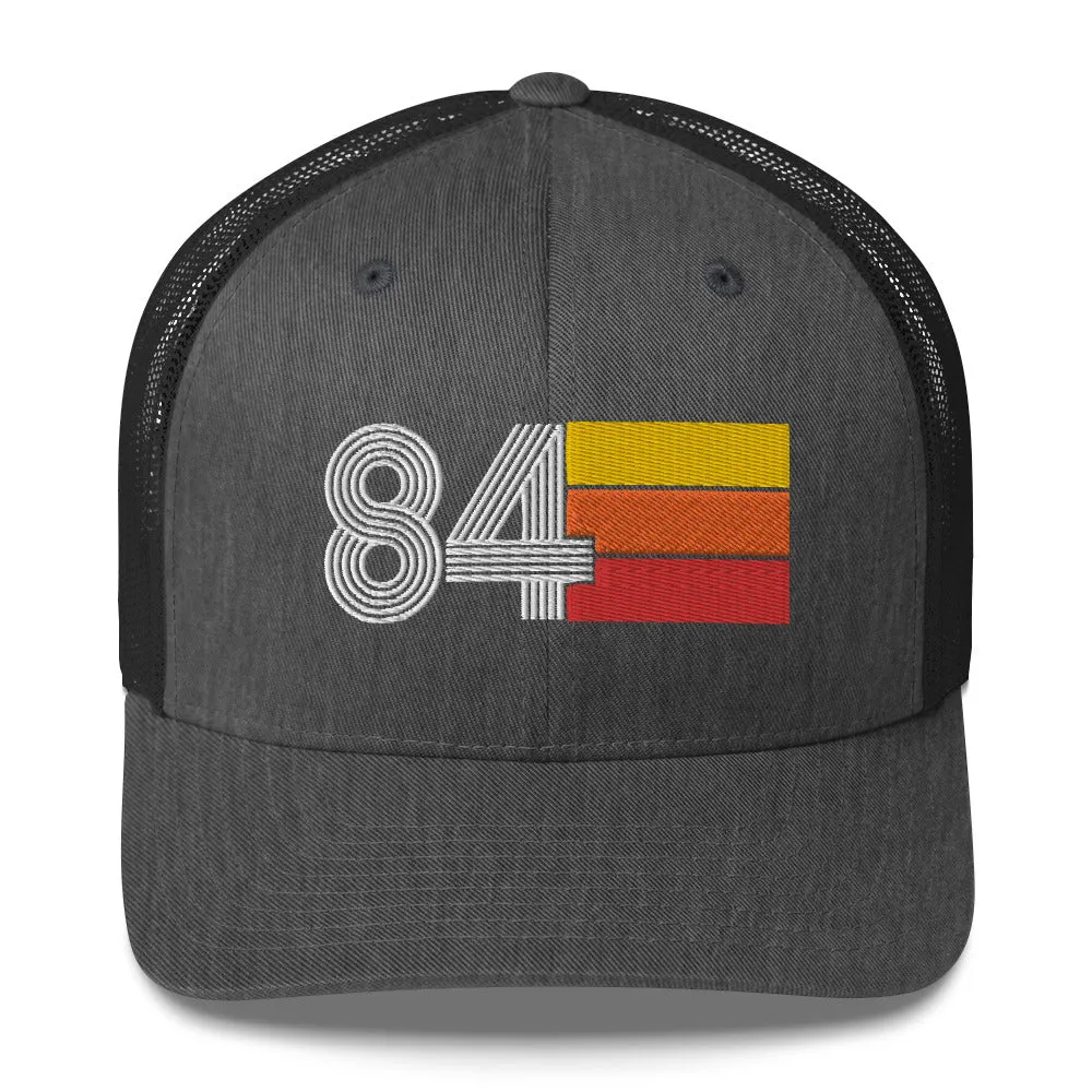 84 Number 1984 Birthday Retro Trucker Hat