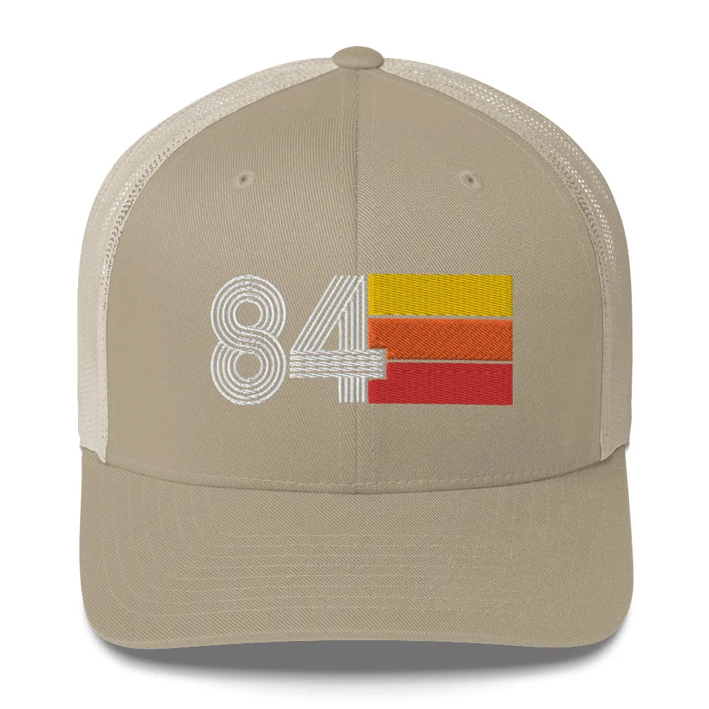 84 Number 1984 Birthday Retro Trucker Hat