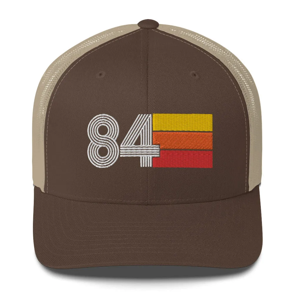 84 Number 1984 Birthday Retro Trucker Hat