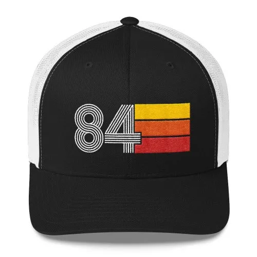 84 Number 1984 Birthday Retro Trucker Hat