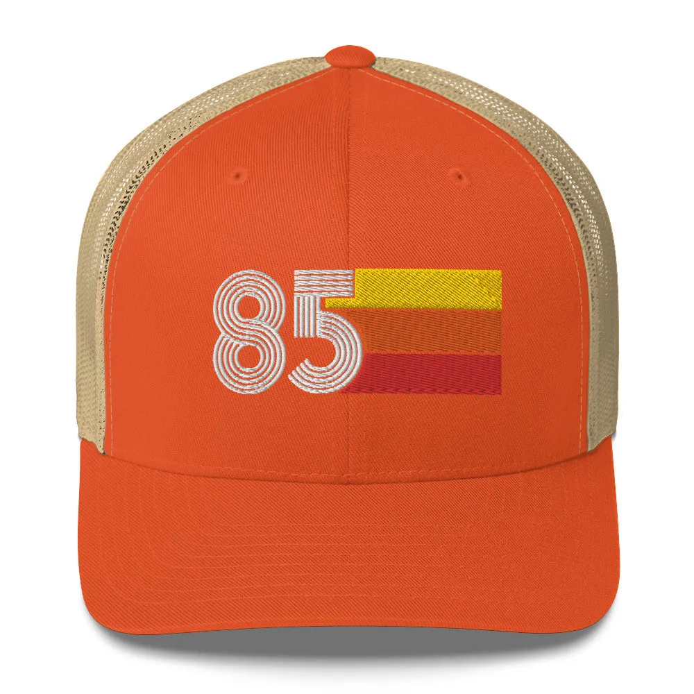 85 Number 1985 Birthday Retro Trucker Hat