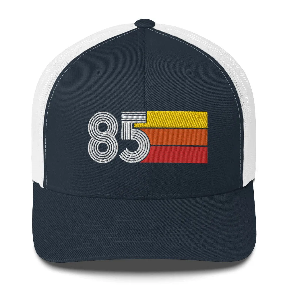 85 Number 1985 Birthday Retro Trucker Hat