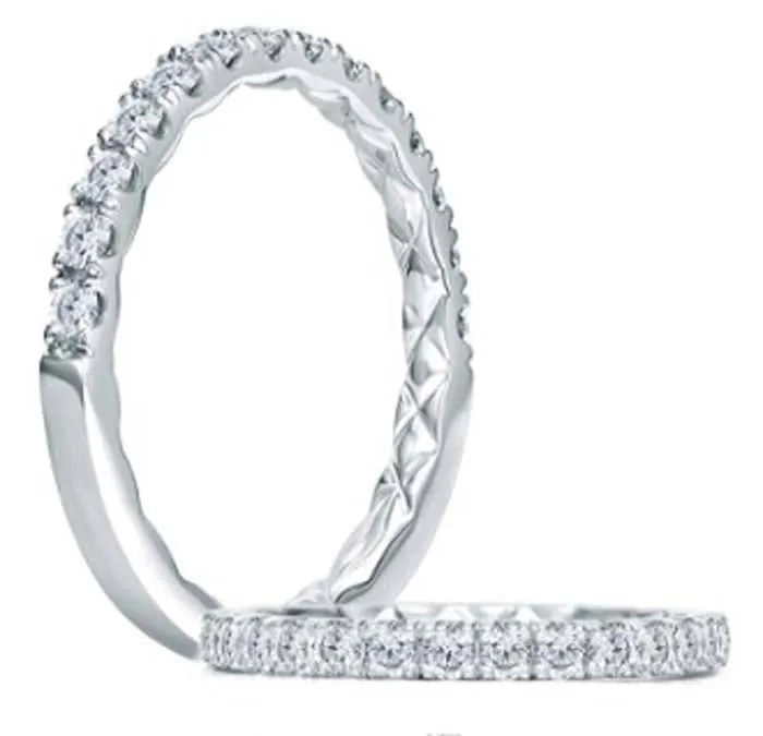 A. Jaffe .49CTW Diamond Wedding Band in 14K White Gold