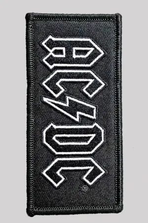 AC/DC Woven Patch Logo Sew-On Badge, Rock Merch Motif Design