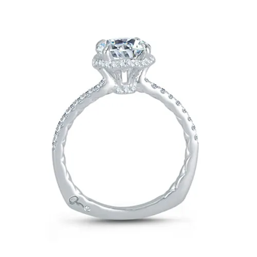 A.JAFFE Alluring Hand Set Pavé Diamond Halo Quilted Engagement Ring MES766Q/175