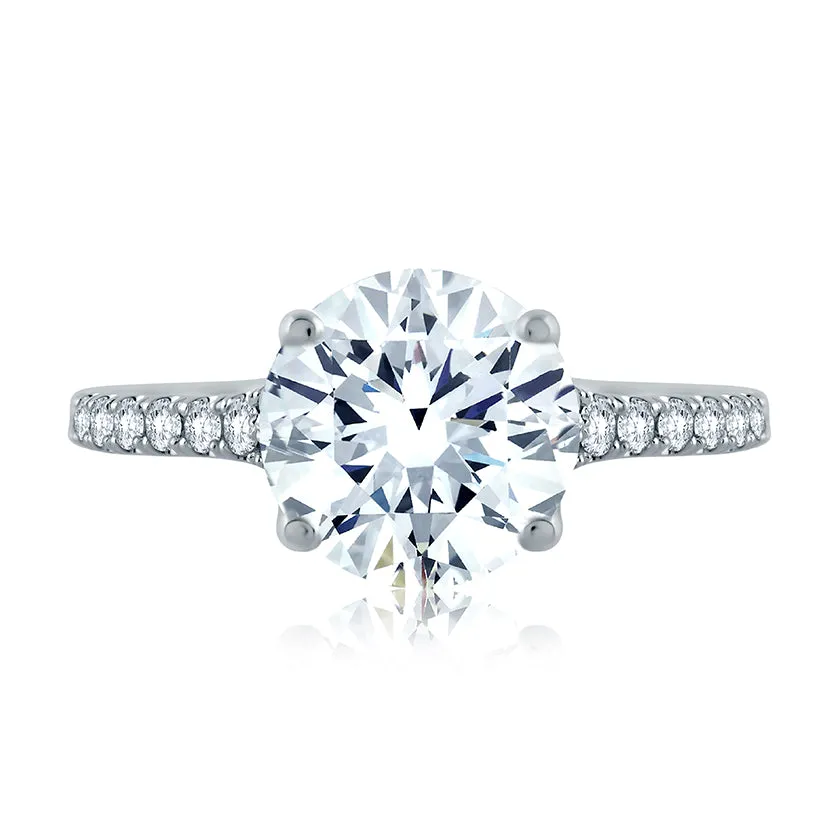 A.Jaffe Delicate Floating Gallery Round Diamond Quilted Engagement Ring ME2003QB/141