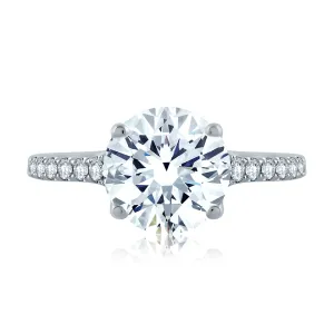 A.Jaffe Delicate Floating Gallery Round Diamond Quilted Engagement Ring ME2003QB/141