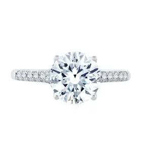 A.Jaffe Delicate Split Shank Floating Gallery Diamond Quilted Engagement Ring ME3001Q/128