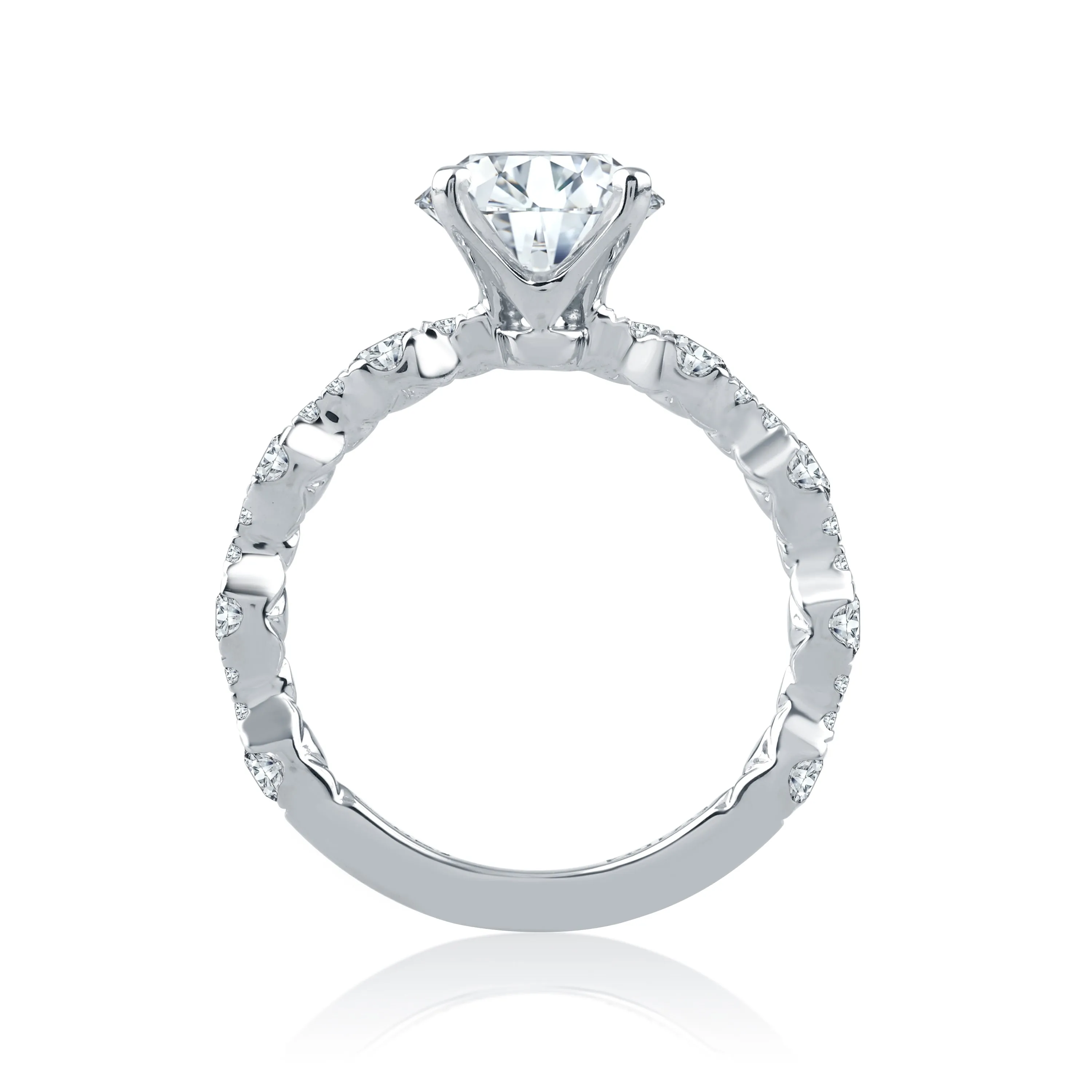 A.Jaffe Scalloped Alternating Diamond Quilted Engagement Ring ME2303Q/220