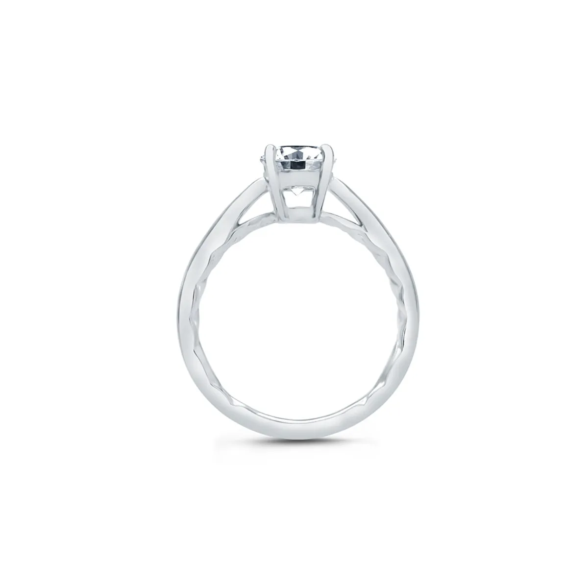 A.Jaffe Tapered Shank Solitaire Diamond Quilted Engagement Ring ME2043Q/100