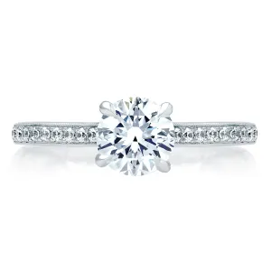 A.Jaffe Two Tone Modern Classic Diamond Quilted Engagement Ring ME2032Q/115