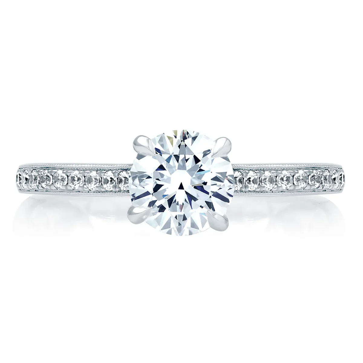 A.Jaffe Two Tone Modern Classic Diamond Quilted Engagement Ring ME2032Q/115