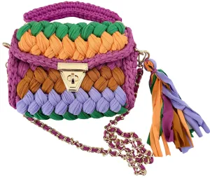 Alexis Woven Bag - Hot Pink Multi