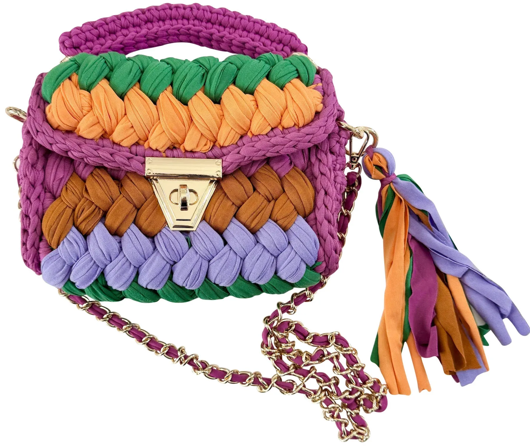 Alexis Woven Bag - Hot Pink Multi