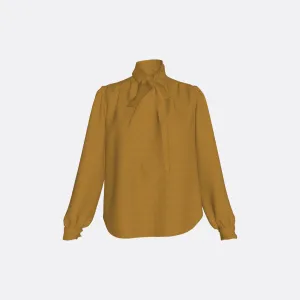 ALTA MODA MIAMI STRETCH SILK MONOGRAM BLOUSE