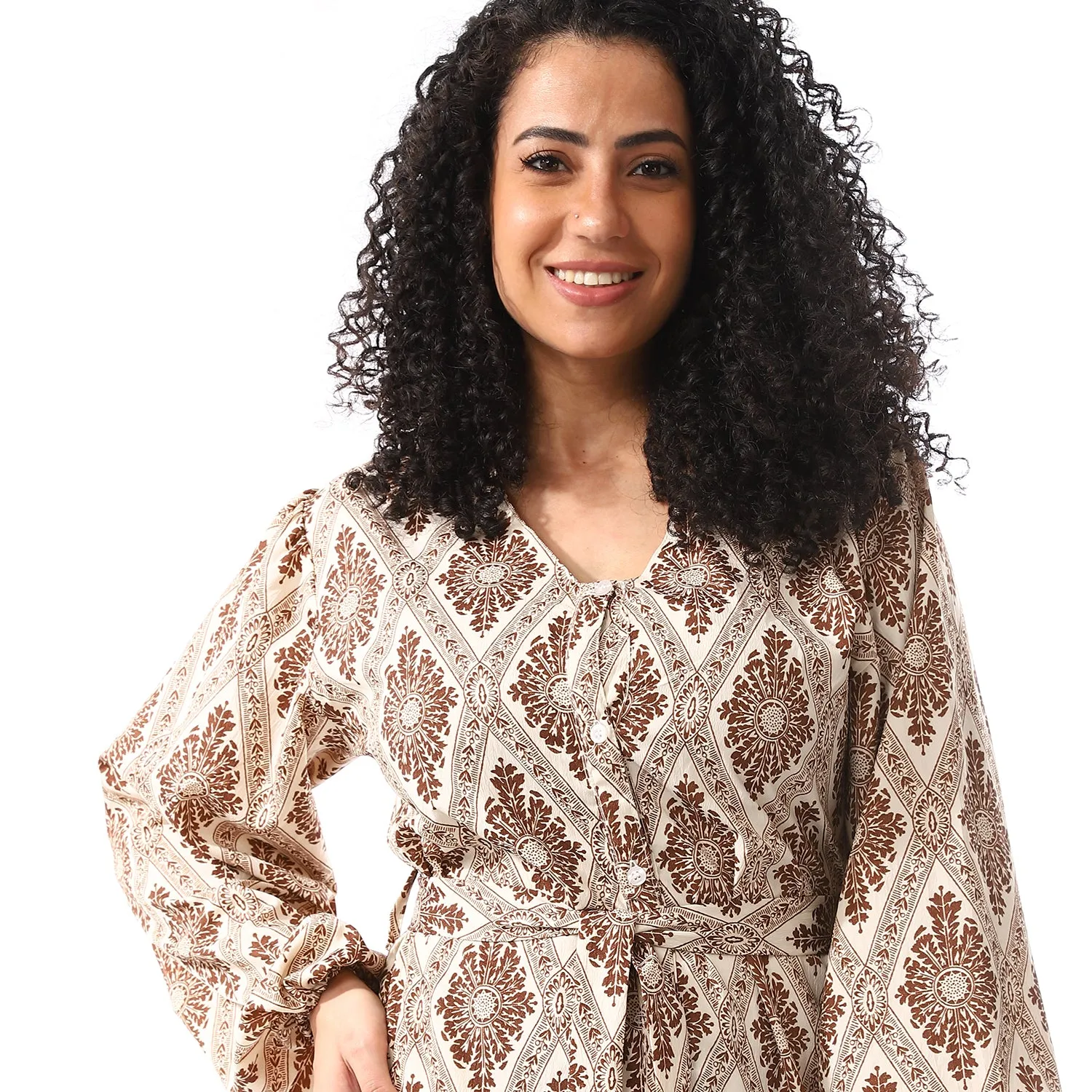 ankle_lengthe_floral_dress_brown
