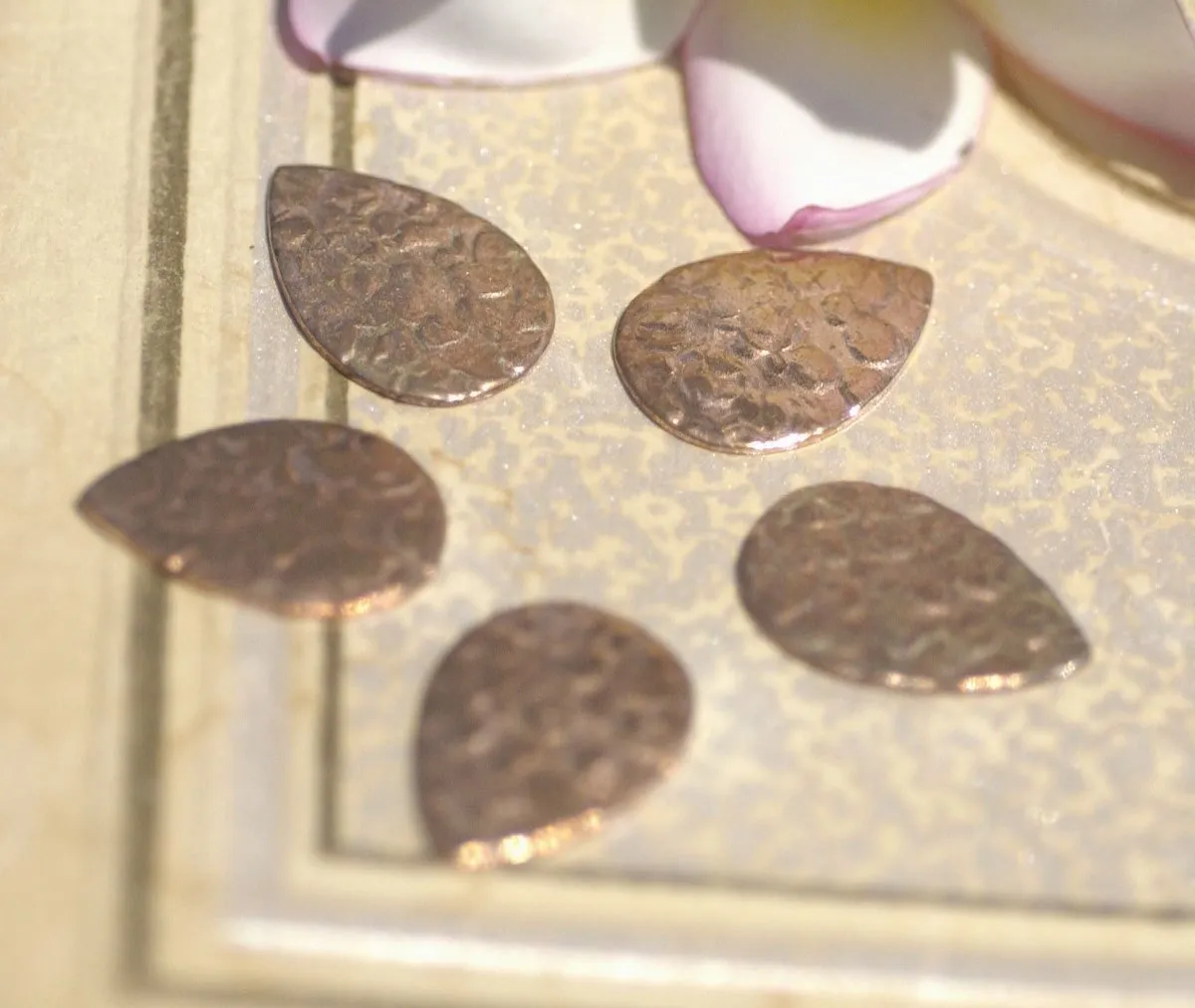 Antique Hammered Pattern Teardrop Small 20mm x 14mm 24g Shape for Enameling Stamping Texturing Soldering Variety of Metals