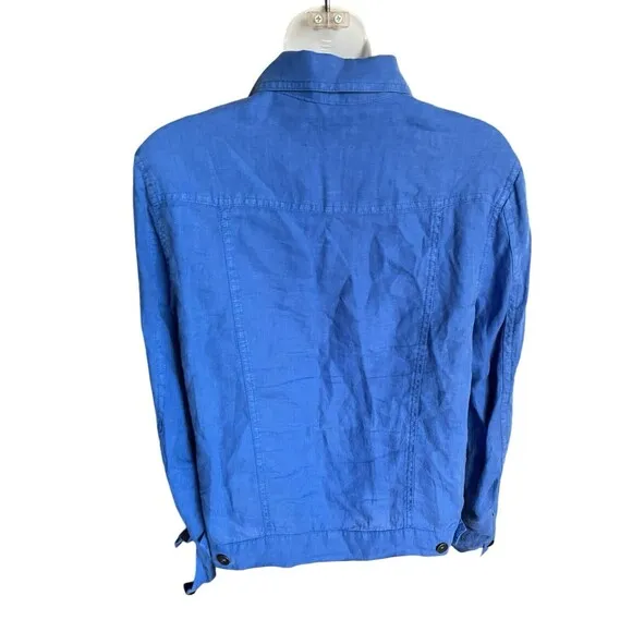 Antrophology Michael Stars 100% Linen Jacket Blue SZ M