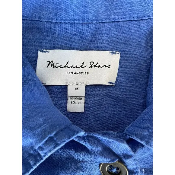 Antrophology Michael Stars 100% Linen Jacket Blue SZ M