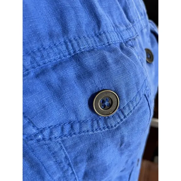 Antrophology Michael Stars 100% Linen Jacket Blue SZ M