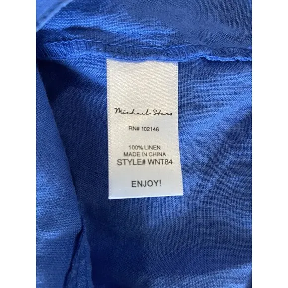 Antrophology Michael Stars 100% Linen Jacket Blue SZ M