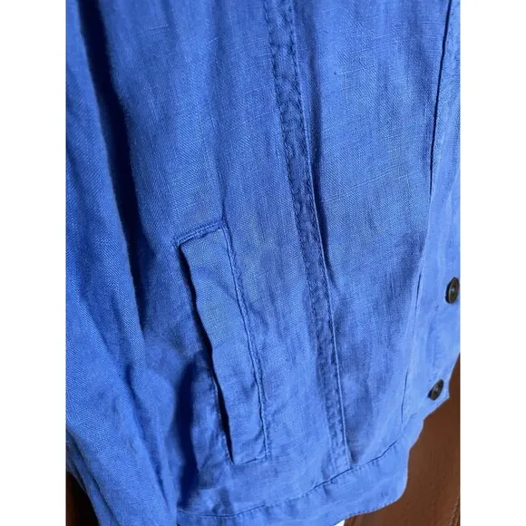 Antrophology Michael Stars 100% Linen Jacket Blue SZ M