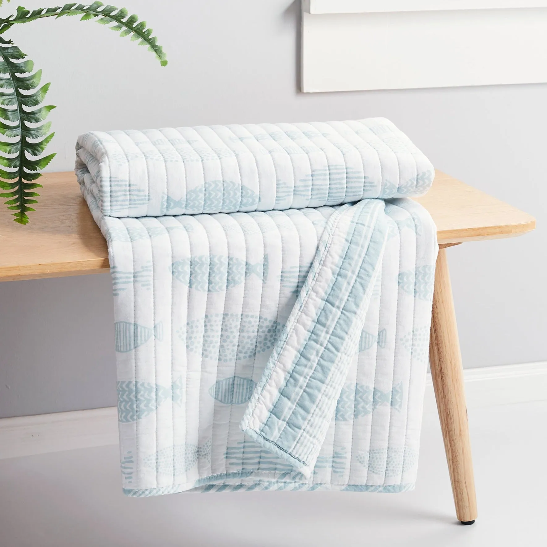 Aqua Breeze Quilted Throw