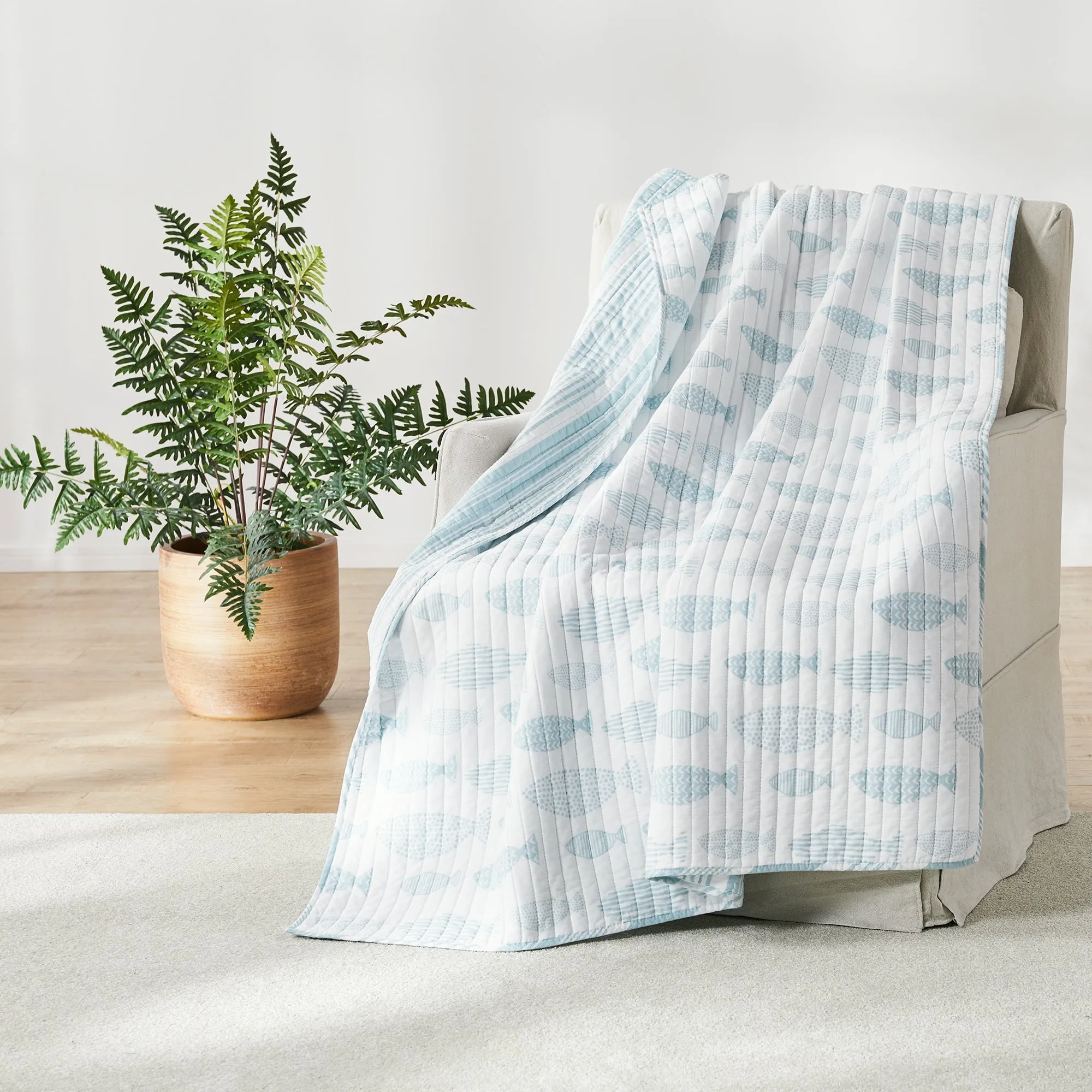 Aqua Breeze Quilted Throw