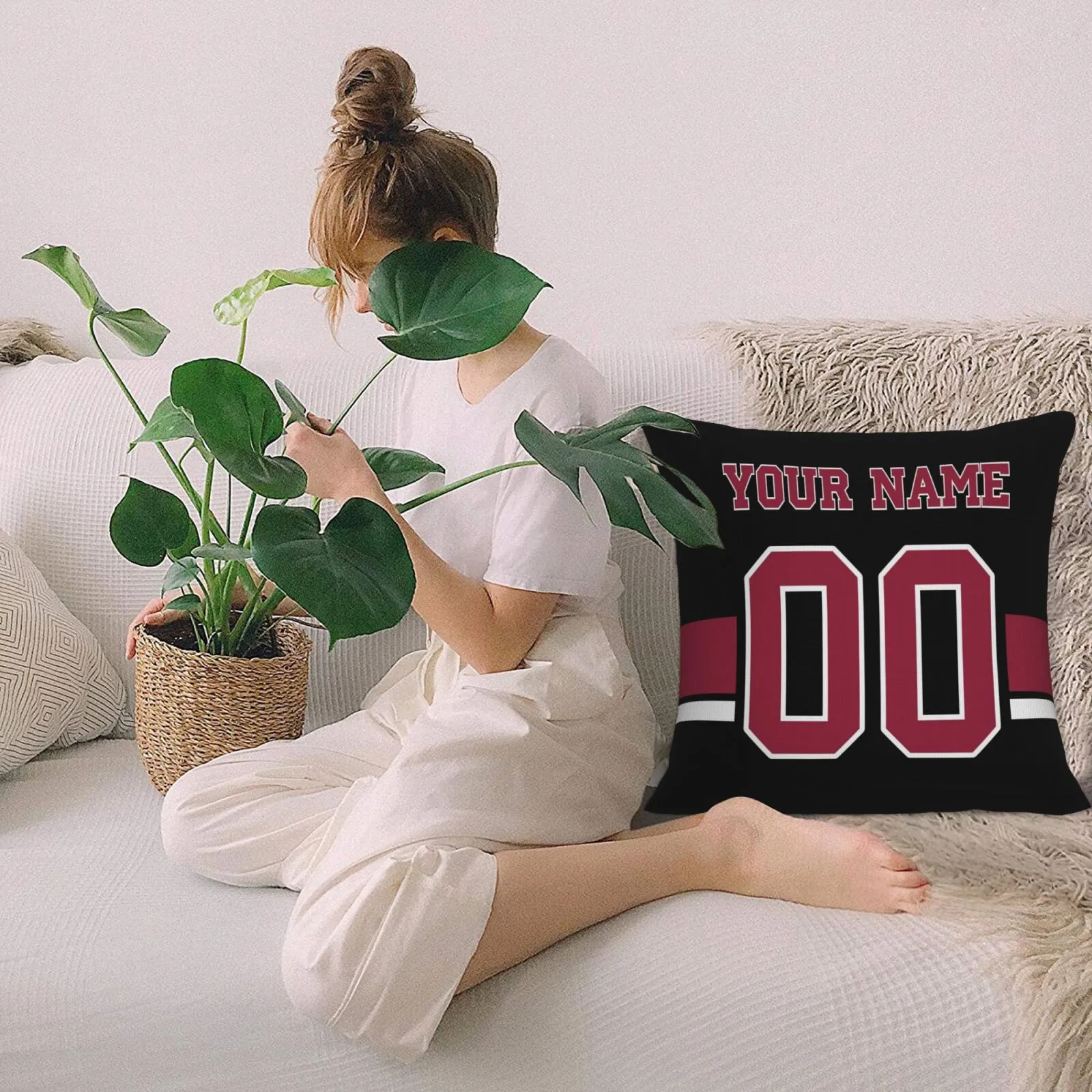 Arizona Cardinals Football Team Decorative Throw Pillow Case Print Personalized Football Style Fans Letters & Number Pillowcase Birthday Gift
