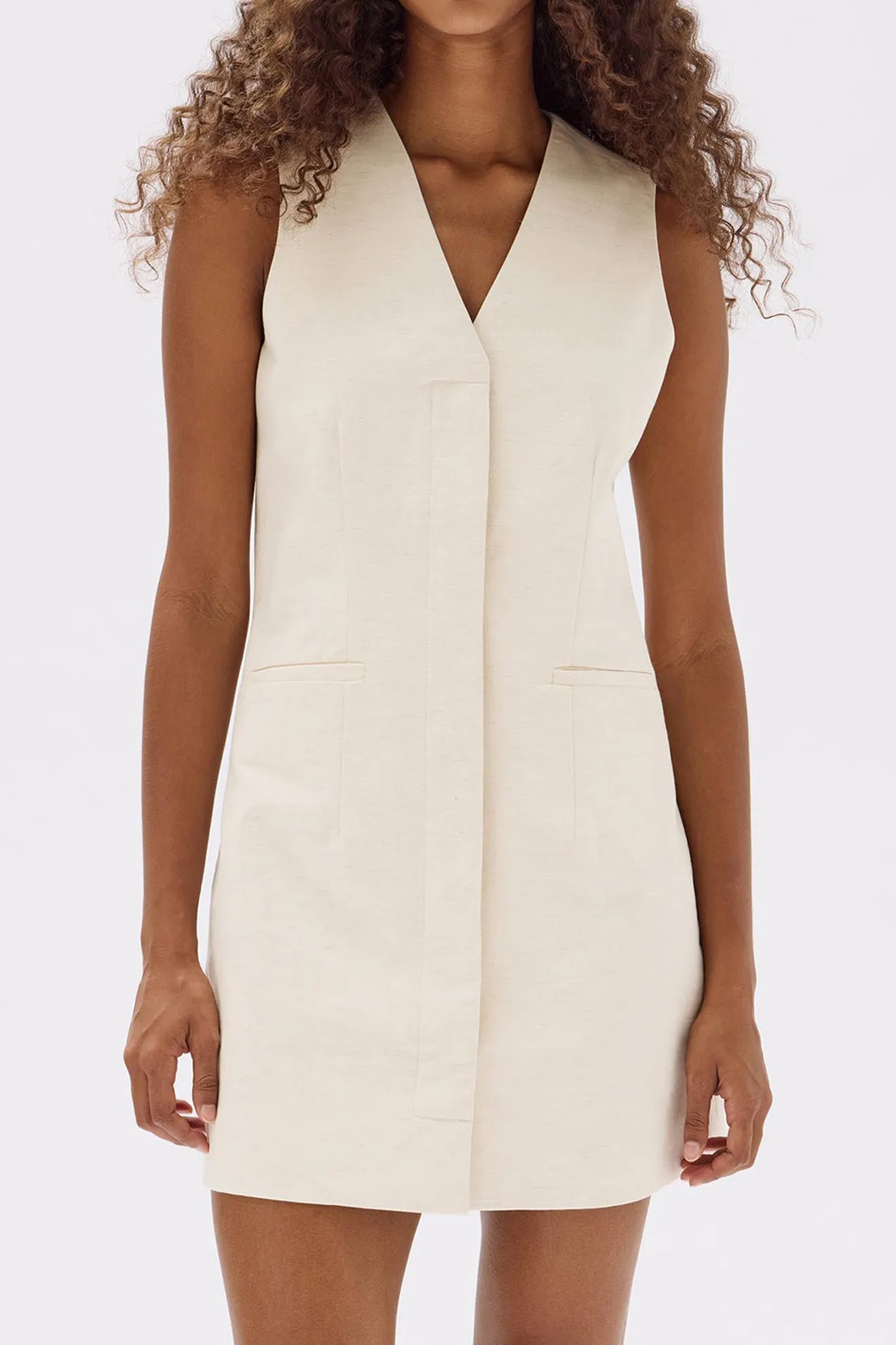 Assembly Label, Simone Cotton Linen Blend Mini Dress | Oat Marle